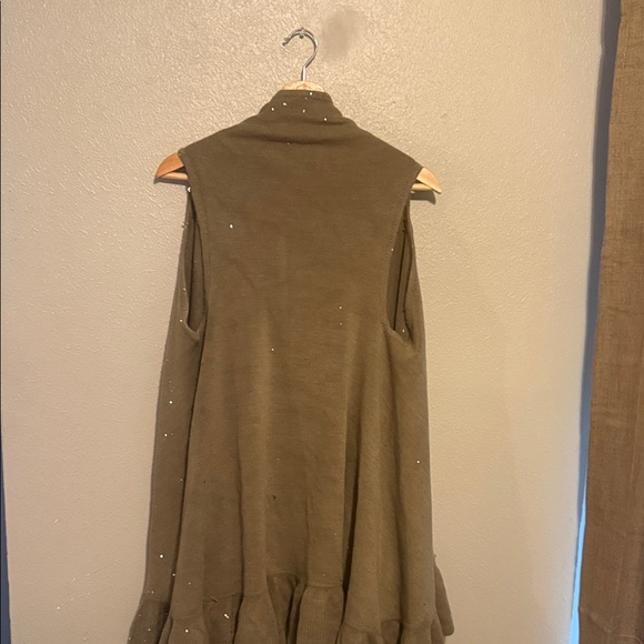 Anthropologie Do Everything in Love Brown Knit Vest with Sequins - Picture 4 of 7